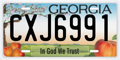 GA license plate CXJ6991