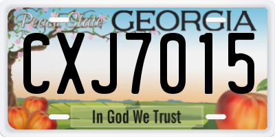 GA license plate CXJ7015