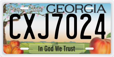 GA license plate CXJ7024