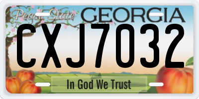 GA license plate CXJ7032
