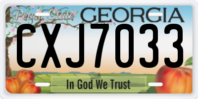 GA license plate CXJ7033