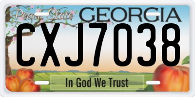 GA license plate CXJ7038