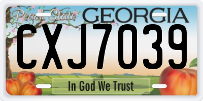 GA license plate CXJ7039