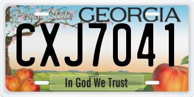 GA license plate CXJ7041