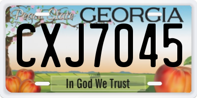 GA license plate CXJ7045