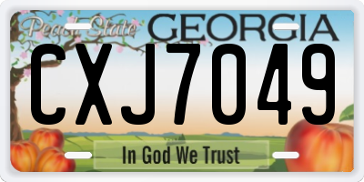 GA license plate CXJ7049