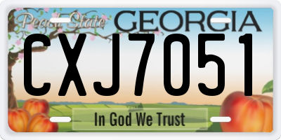 GA license plate CXJ7051