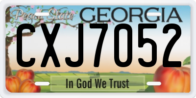 GA license plate CXJ7052