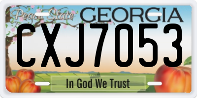 GA license plate CXJ7053