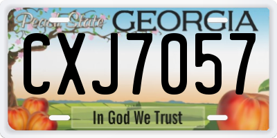 GA license plate CXJ7057