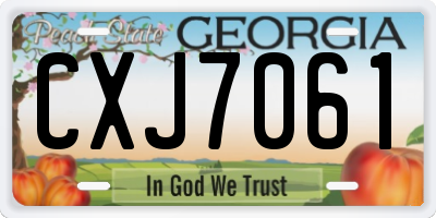 GA license plate CXJ7061
