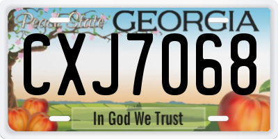 GA license plate CXJ7068