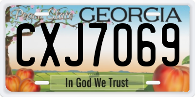 GA license plate CXJ7069
