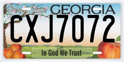 GA license plate CXJ7072