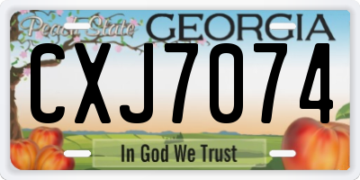 GA license plate CXJ7074