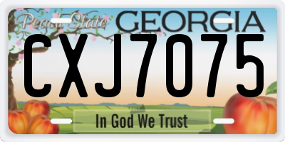 GA license plate CXJ7075