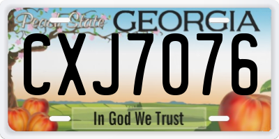 GA license plate CXJ7076