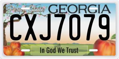 GA license plate CXJ7079