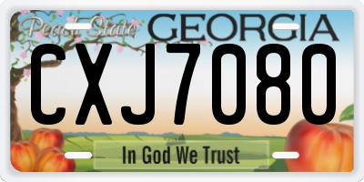 GA license plate CXJ7080