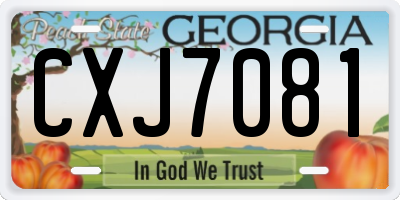 GA license plate CXJ7081