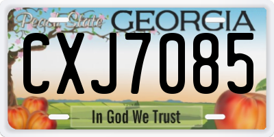 GA license plate CXJ7085