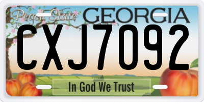 GA license plate CXJ7092