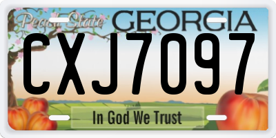 GA license plate CXJ7097