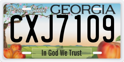 GA license plate CXJ7109