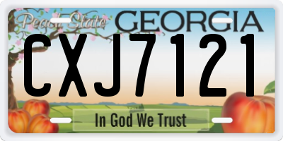 GA license plate CXJ7121