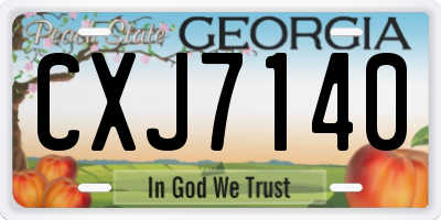 GA license plate CXJ7140