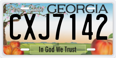 GA license plate CXJ7142
