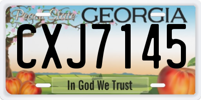 GA license plate CXJ7145