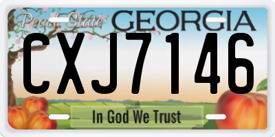GA license plate CXJ7146