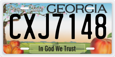 GA license plate CXJ7148