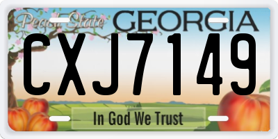 GA license plate CXJ7149