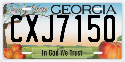 GA license plate CXJ7150