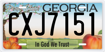 GA license plate CXJ7151