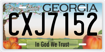 GA license plate CXJ7152