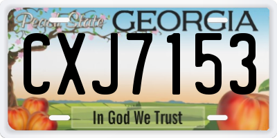 GA license plate CXJ7153