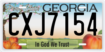 GA license plate CXJ7154