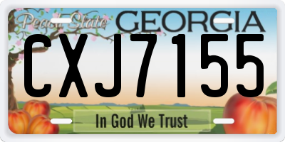 GA license plate CXJ7155