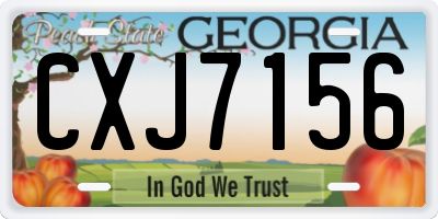 GA license plate CXJ7156