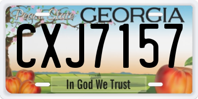GA license plate CXJ7157
