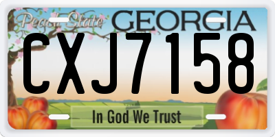 GA license plate CXJ7158