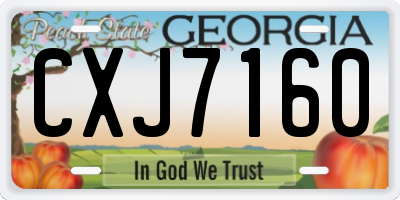 GA license plate CXJ7160
