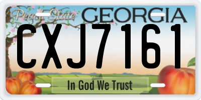 GA license plate CXJ7161