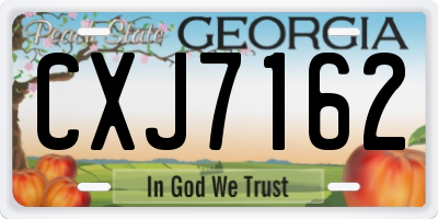 GA license plate CXJ7162