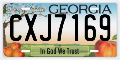 GA license plate CXJ7169