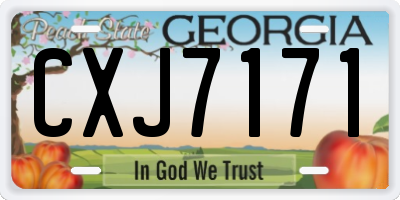 GA license plate CXJ7171