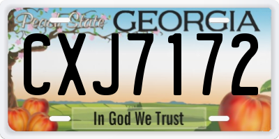 GA license plate CXJ7172